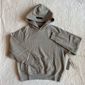 Men’s Fear of God Essentials Hoodie, Seal, NWT